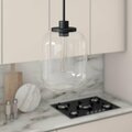 Henn & Hart Agnolo Blackened Bronze Pendant with Clear Glass Shade PD0489